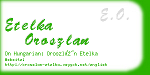 etelka oroszlan business card